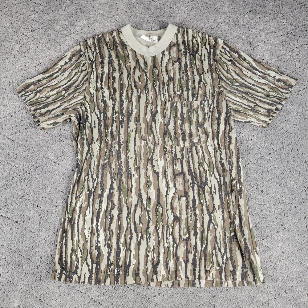 VTG‎ Sports Afield Shirt Youth Medium Camo Realtree Short Sleeve Hunting